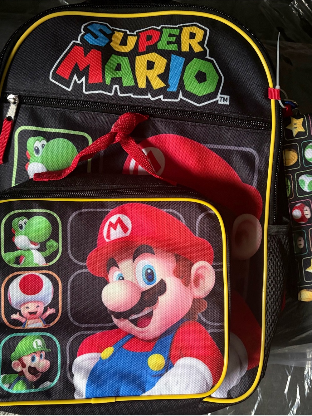 Nintendo Super Mario Kids Backpack - Black, Red, Yellow, Green, Blue